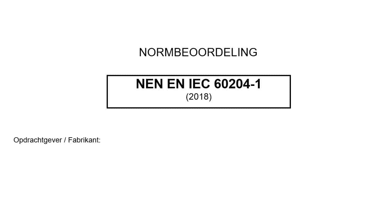 normbeoordeling 60204-1