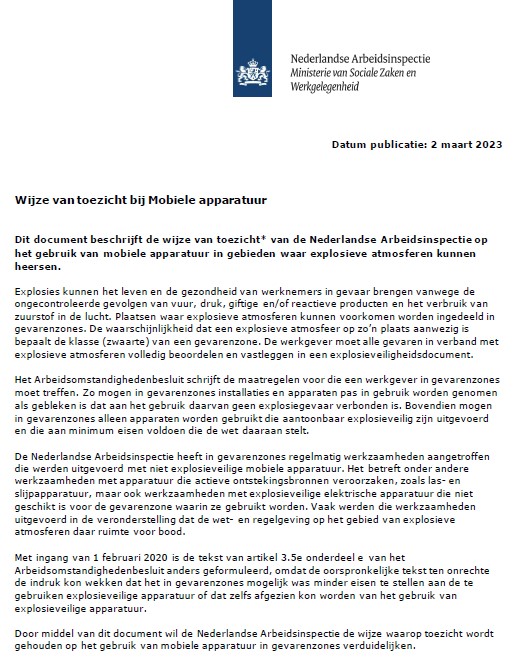 wijze van toezicht bij mobiele apparatuur